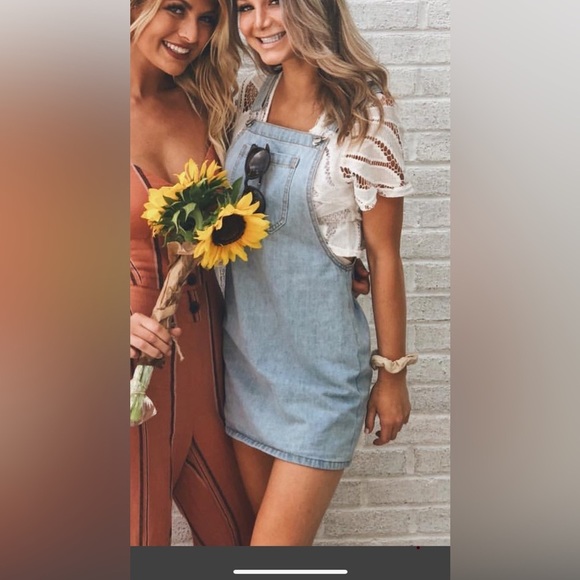 ✨Denim Overall Mini Dress✨ - Picture 1 of 2